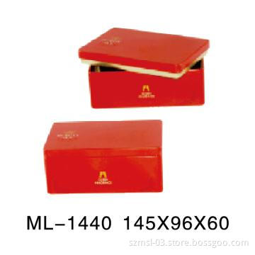 rectangular  tea tin can with inside lid